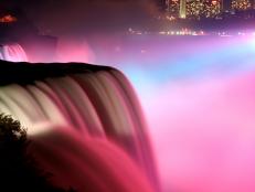 View of the American Falls at Niagara Falls from the Maid of the mist.