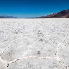 Landscape, Badwater Basin, Death Valley National Park, California, USA. Patterns on the salt crust. (Photo by: Andia/Universal Images Group via Getty Images)