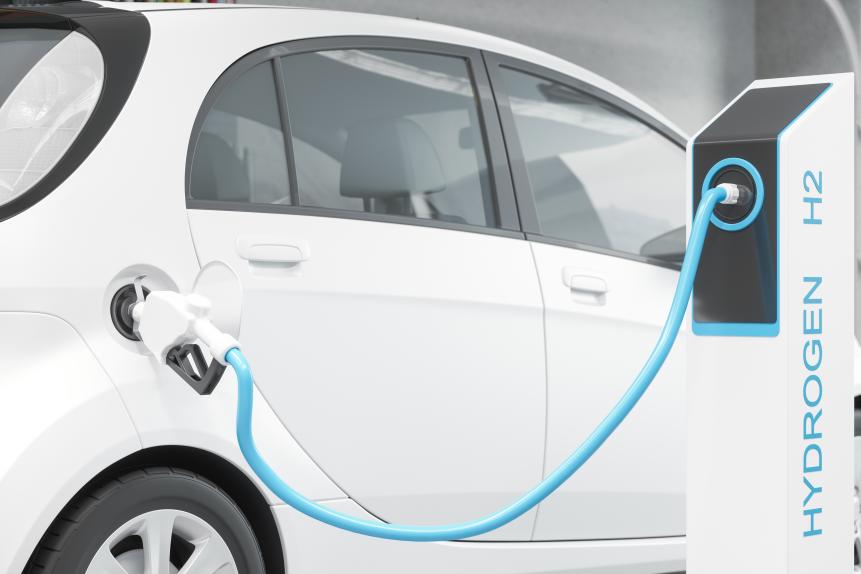 1289420177 Hydrogen Fuel Filling The White Car On The Filling Station For Eco Friendly Transport